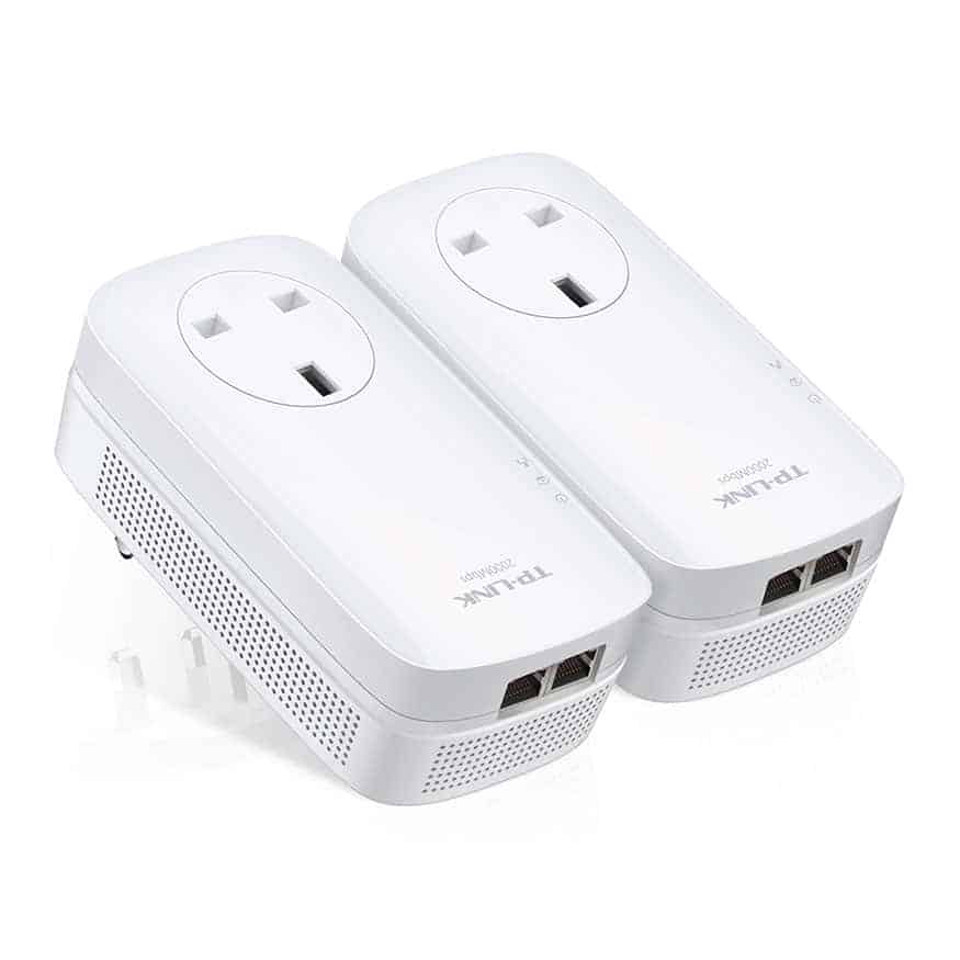 (image for) Gigabit Homeplug 2-Port Passthrough Gigabit Powerline Twin Pack from TP LINK